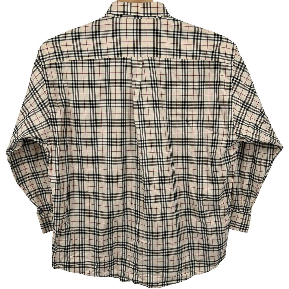 Vintage Men's Burberry London Micro Nova Check Button Up Shirt 3XL 63620 - Picture 8 of 10